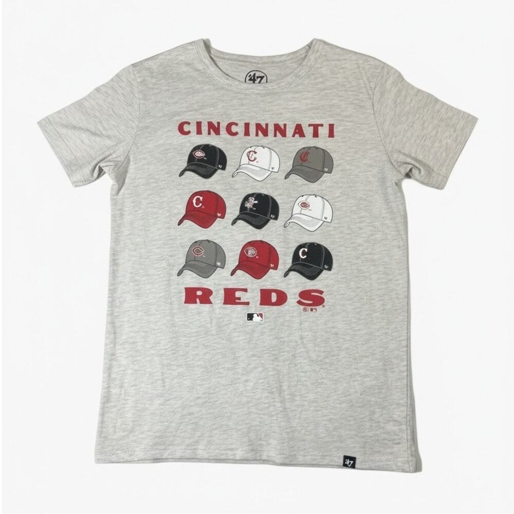 47 Brand Cincinnati Reds Baseball Hats Kid's T shirt Size Large NWT